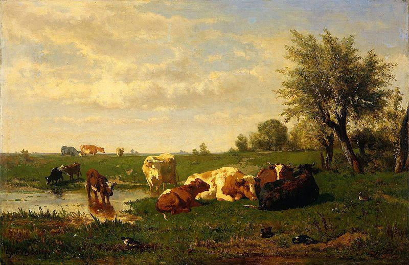 Gerard Bilders Cows in the meadow France oil painting art